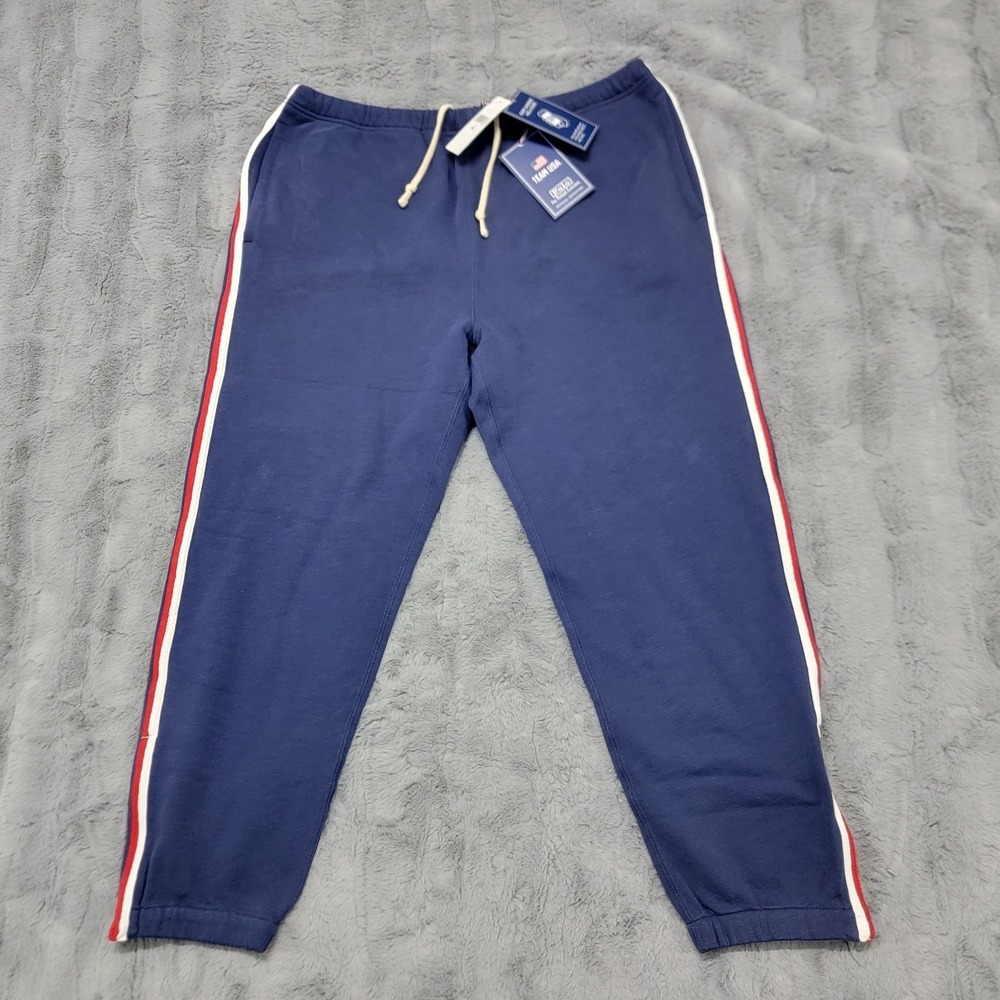 Polo Ralph Lauren Team USA Pants Mens 2XL‎ Blue Olympics Fleece Warm Up